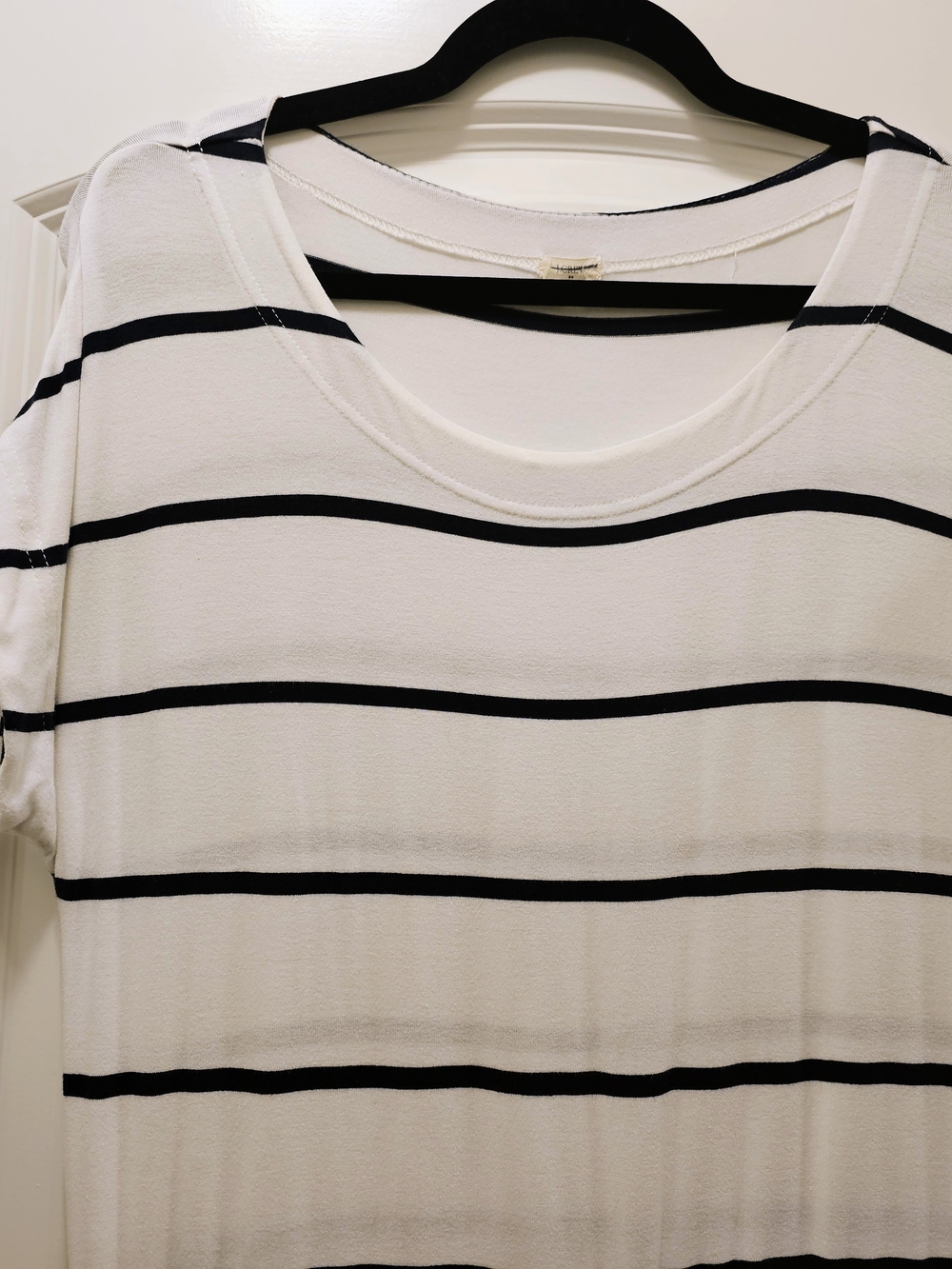 J.Crew Nautical Stripe Drawstring Waist Jersey Dress White Navy Size Small - Picture 5 of 8